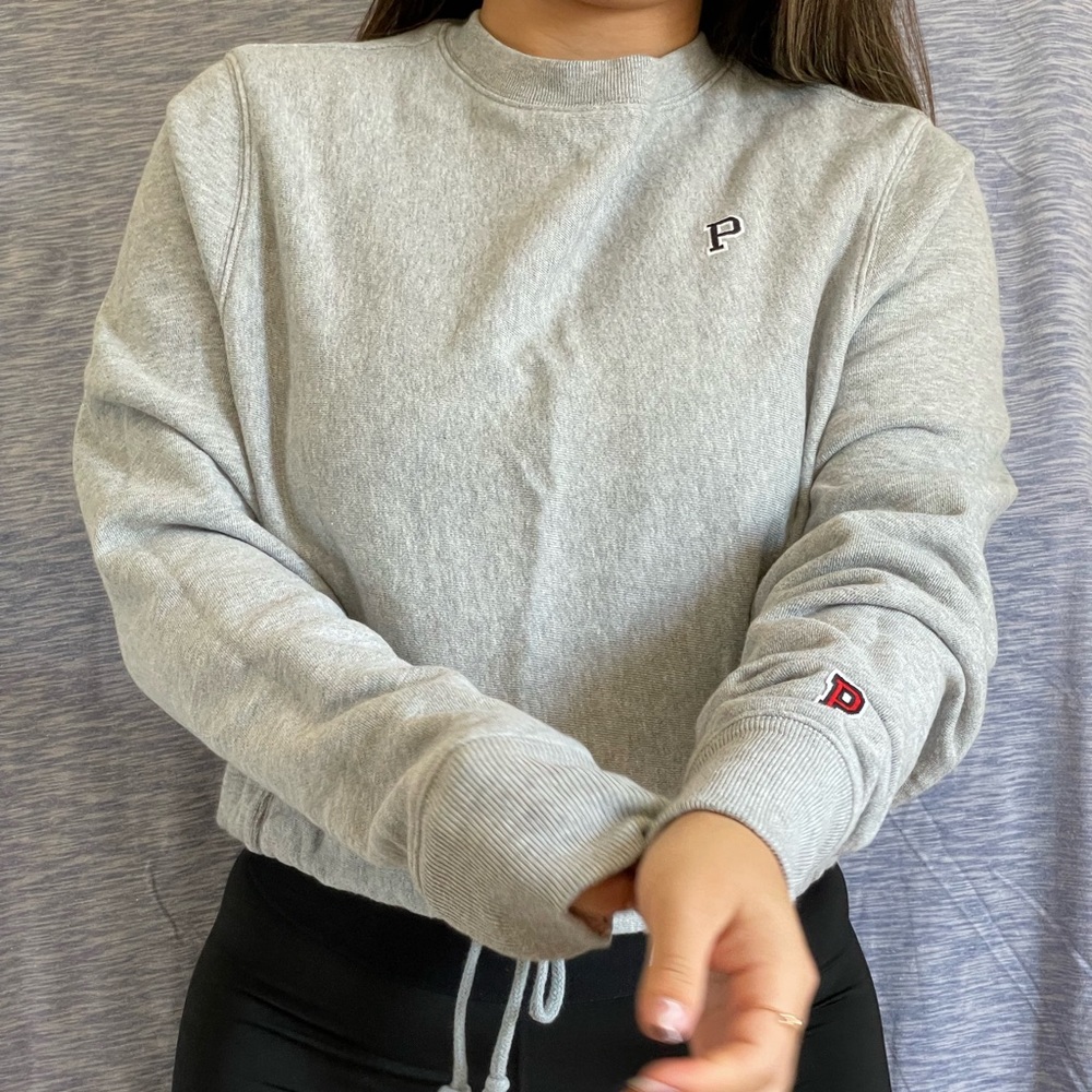 PINK Cropped Crewneck